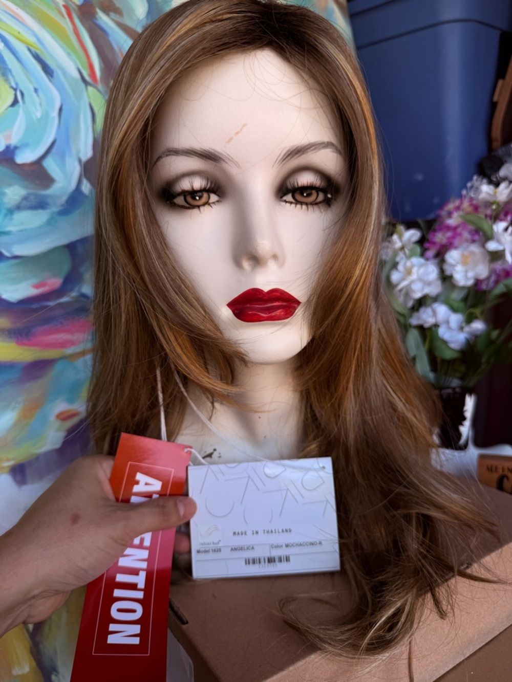 Amber Brown Long Wave Wig - Natural Brown Hair